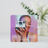Moderne Bedankje Aangepaste Foto Collage Feest Bedankkaart (Staand voorkant)