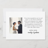 Moderne Bedankje Huwelijksfoto Met Geborstelde Sch Bedankkaart (Achterkant)