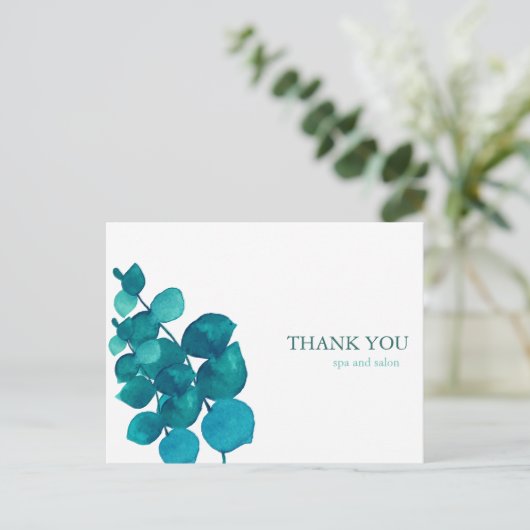 Moderne Bedankjes Eucalyptusbladeren Zakelijk Briefkaart (Staand voorkant)