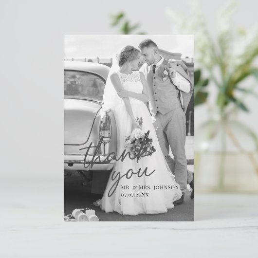 Moderne bedankkaart met Afbeelding (Staand voorkant)