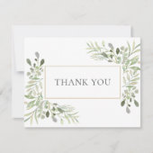 Moderne Bedankkaart met Groene Waterverf (Voorkant)