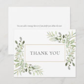 Moderne Bedankkaart met Groene Waterverf (Voorkant / Achterkant)