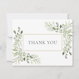 Moderne Bedankkaart met Groene Waterverf