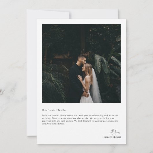 Moderne bedankpas Een notitie Bedankkaart (Achterkant)