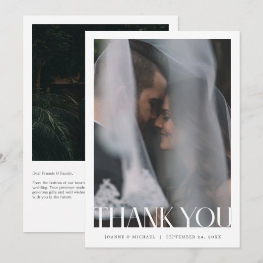 Moderne bedankpas Een notitie Bedankkaart (Voorkant / Achterkant)