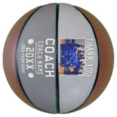 Moderne Bedankt Coach Bord Teamfoto Basketbal (Verticaal)