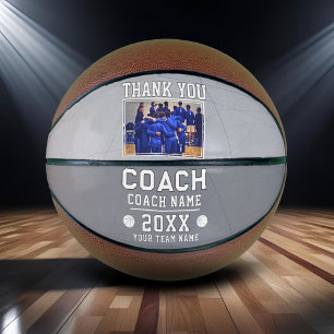 Moderne Bedankt Coach Bord Teamfoto Basketbal