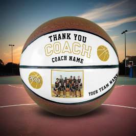 Moderne Bedankt Coach Teamfoto Basketbal
