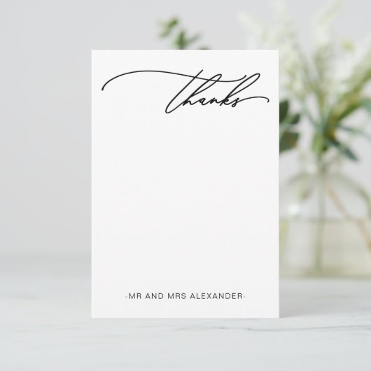 Moderne Bedankt Elegant Zwart-wit (Staand voorkant)