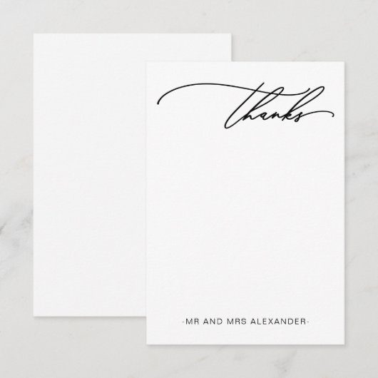 Moderne Bedankt Elegant Zwart-wit (Voorkant / Achterkant)