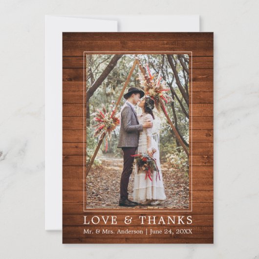 Moderne Bedankt met eenvoudige houtolie Weduwfoto (Voorkant)