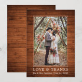 Moderne Bedankt met eenvoudige houtolie Weduwfoto (Voorkant / Achterkant)