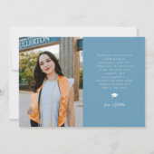 Moderne Bedankt Multi Foto Denim Blauwe Afstuderen Aankondiging (Achterkant)