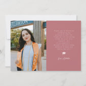 Moderne Bedankt Multi Foto Roze Afstuderen Aankondiging (Achterkant)