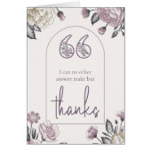 Moderne Bedankt Quote Elegante Bloemen Dank u kaar (Voorkant)