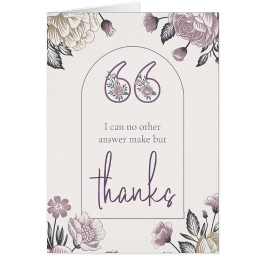 Moderne Bedankt Quote Elegante Bloemen Dank u kaar (Voorkant)