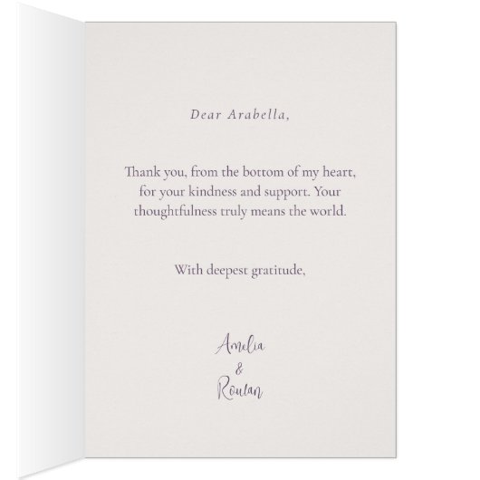 Moderne Bedankt Quote Elegante Bloemen Dank u kaar (Binnen (Rechts))