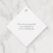 Moderne Bedankt Script Chic Gouden Hart Trouwdag Bedankjes Labels (Achterkant)