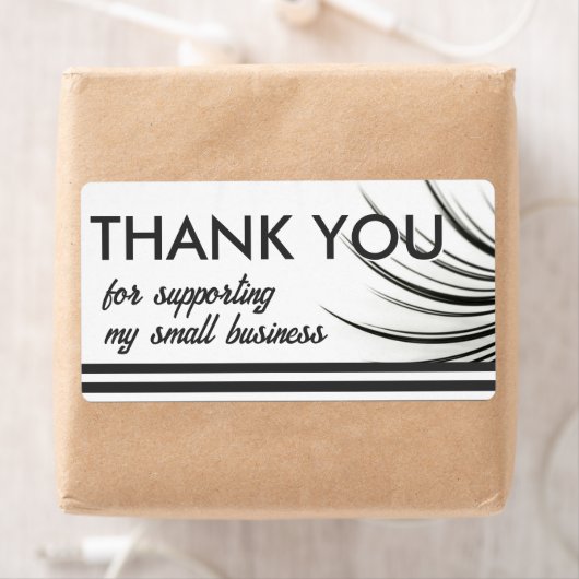 Moderne Bedankt Sticker met Curly Lash Label (Insitu)