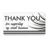 Moderne Bedankt Sticker met Curly Lash Label (Voorkant)