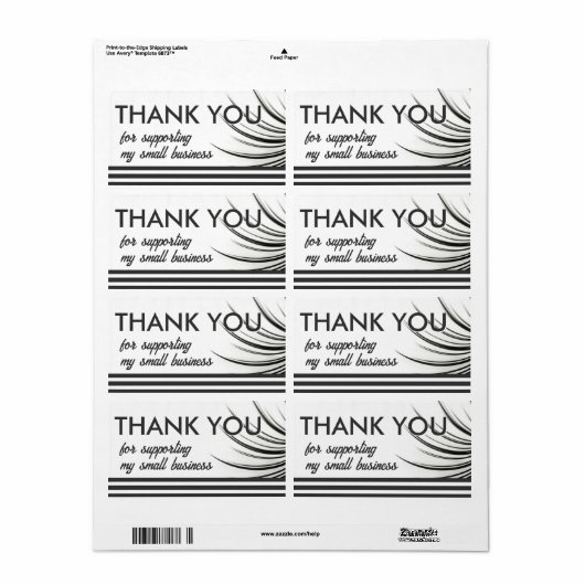 Moderne Bedankt Sticker met Curly Lash Label (Full Sheet)