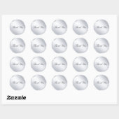 Moderne Bedankt Tekst Metallic Zilver Sjabloon Ronde Sticker (Vel)