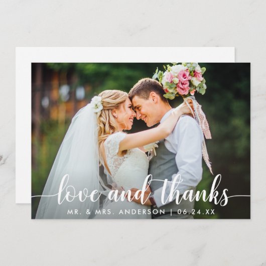 Moderne Bedankt van de liefde voor het script Wedd (Voorkant / Achterkant)