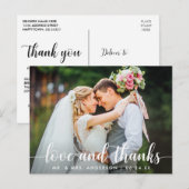 Moderne Bedankt van de liefde voor het script Wedd Briefkaart (Voorkant / Achterkant)