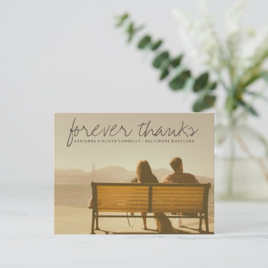 Moderne Bedankt voor altijd | Paar Foto 2 Briefkaart (Staand voorkant)
