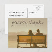 Moderne Bedankt voor altijd | Paar Foto 2 Briefkaart (Voorkant / Achterkant)