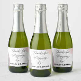 Moderne Bedankt voor Popping By Bottle Label, Sparkling Wijnetiket