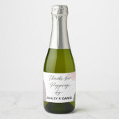 Moderne Bedankt voor Popping By Bottle Label, Sparkling Wijnetiket (Voorkant)