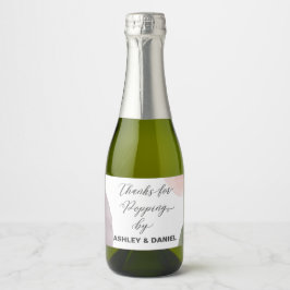 Moderne Bedankt voor Popping By Bottle Label, Sparkling Wijnetiket