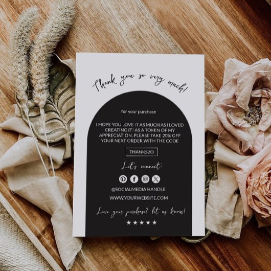 Moderne Bedankt voor uw aankoop Kaart