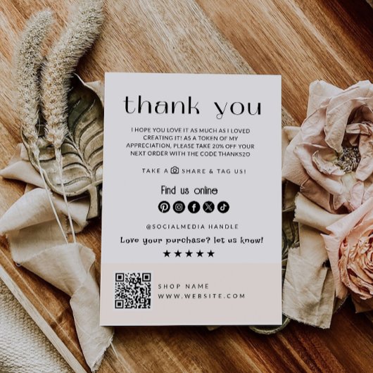 Moderne Bedankt voor uw aankoop Kaart