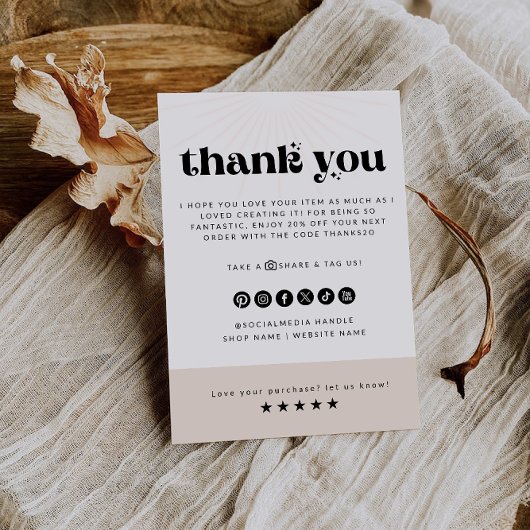 Moderne Bedankt voor uw aankoop Kaart