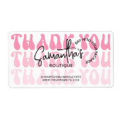 Moderne Bedankt voor uw aankoop Retro Roze Verzend Etiket (Voorkant)