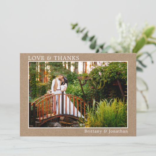 Moderne Bedankt Weddenschap Foto gemaakt Kraft (Staand voorkant)