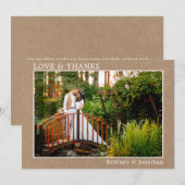 Moderne Bedankt Weddenschap Foto gemaakt Kraft (Voorkant / Achterkant)