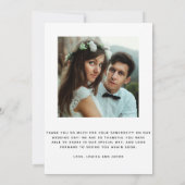 Moderne Bedankt | White Script and Wedding Photo (Achterkant)