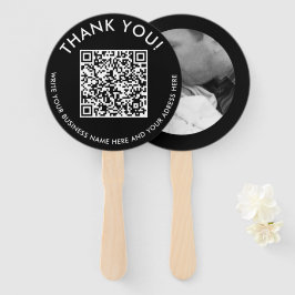 Moderne Bedankt Zwart Wit Website Scan QR Code Handwaaier