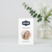 Moderne Bedrijf Logo QR Code Medewerker Foto Visitekaartje (Staand voorkant)