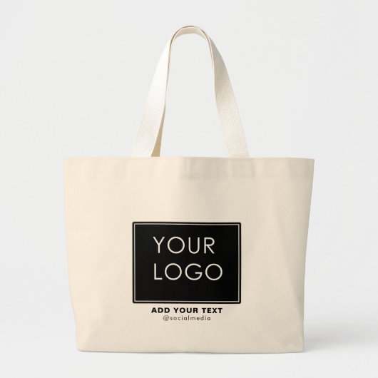 Moderne bedrijfs BedrijfsLogo zwart Grote Tote Bag (Voorkant)