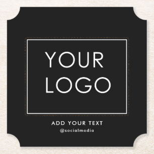 Moderne bedrijfs BedrijfsLogo zwart Kartonnen Onderzetters