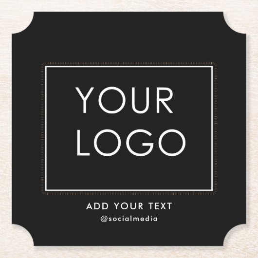 Moderne bedrijfs BedrijfsLogo zwart Kartonnen Onderzetters (Voorkant)