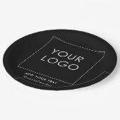 Moderne bedrijfs BedrijfsLogo zwart Papieren Bordje (Gekanteld)
