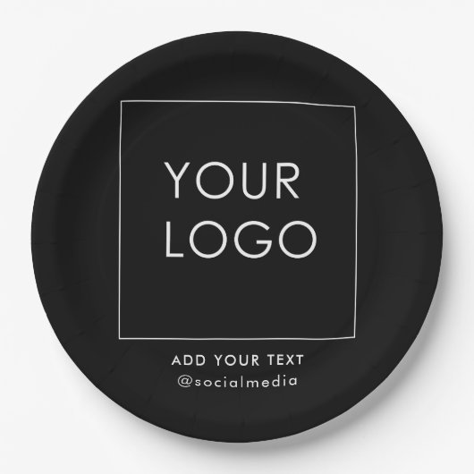 Moderne bedrijfs BedrijfsLogo zwart Papieren Bordje (Voorkant)