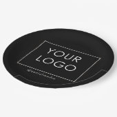 Moderne bedrijfs BedrijfsLogo zwart Papieren Bordje (Gekanteld)