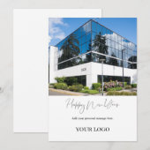 Moderne bedrijfs- gelukkig nieuwjaar feestdagenkaart (Voorkant / Achterkant)