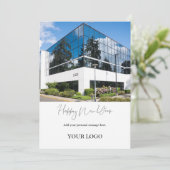 Moderne bedrijfs- gelukkig nieuwjaar feestdagenkaart (Staand voorkant)
